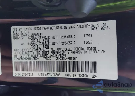 2021 Toyota Tacoma Trd Sport z USA, uszkodzony, nr VIN 3TMAZ5CN5MM148579